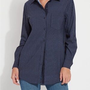 Lysse Navy Striped Women's Top